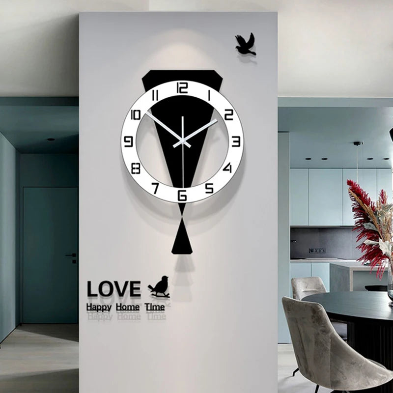 Swinging Wall Clock Living Room Luxury Home Decoration Restaurant Entrance Silent Wall Hanging Clock Living Room Decoration