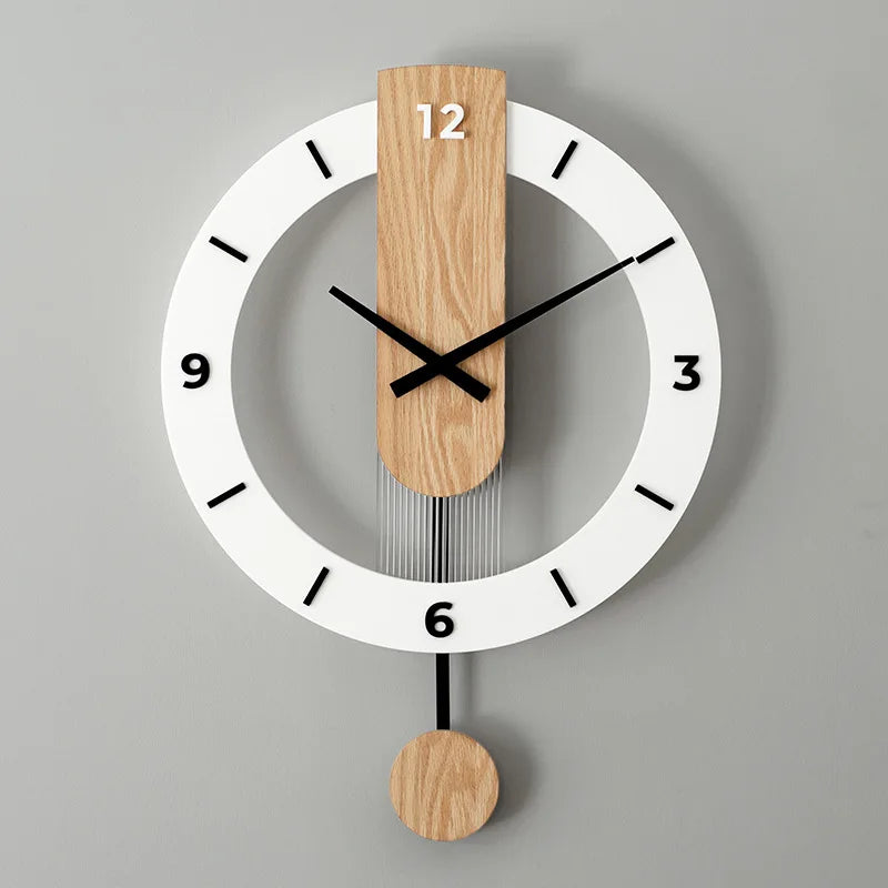 A minimalist style wall clock with no ticking sound, 15.75 inches, suitable for living rooms, bedrooms, dining rooms, and office