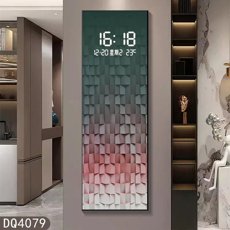 Nordic Style Digital Clock Wall Art Aesthetic Unique Luminous Modern Digital Clock Living Room Orologio Da Parete Home Decor
