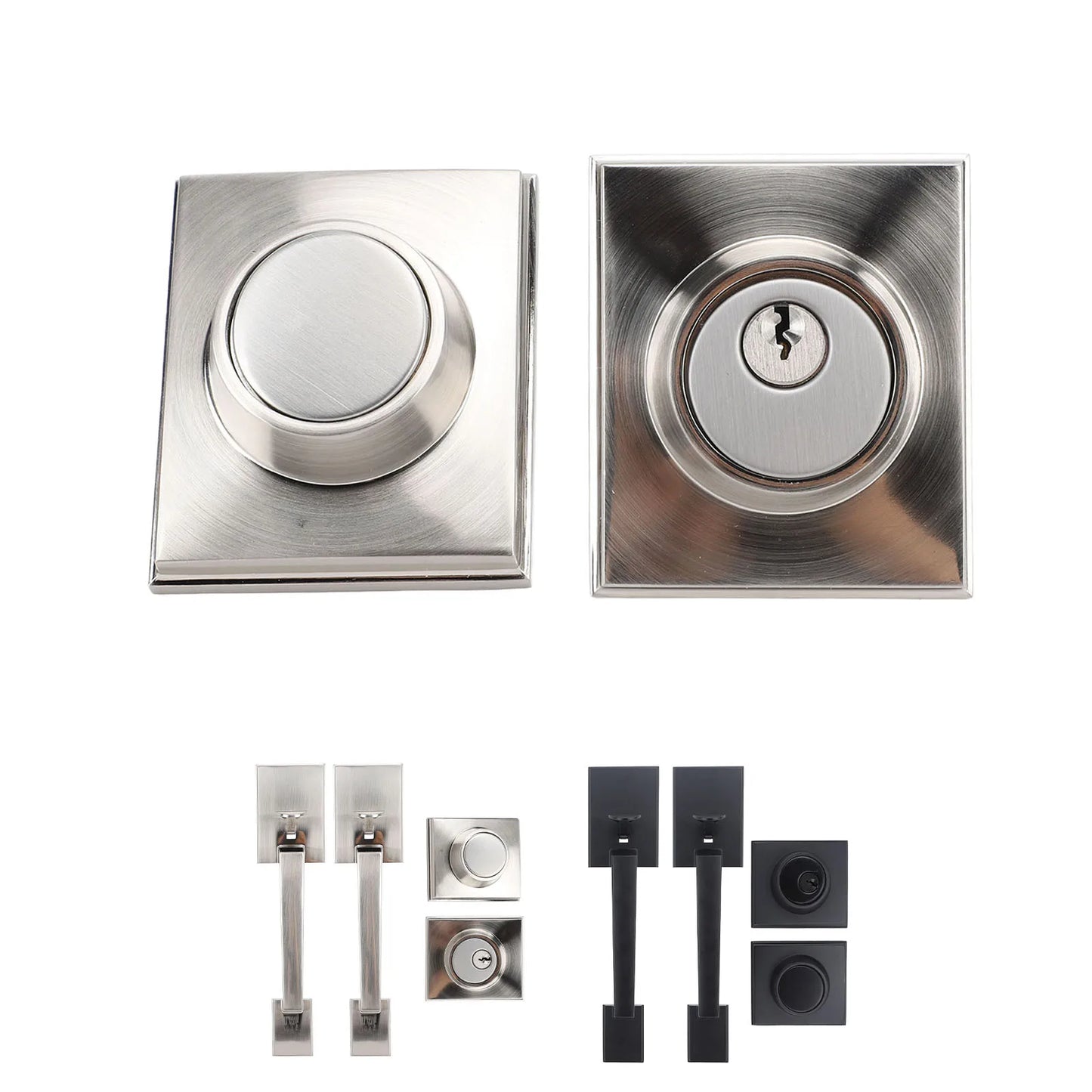 Door Handle Set Handle Set Double Door Handle Set Hole Spacing Adjustable Heavy Duty Modern  Double Front Door Handle Set