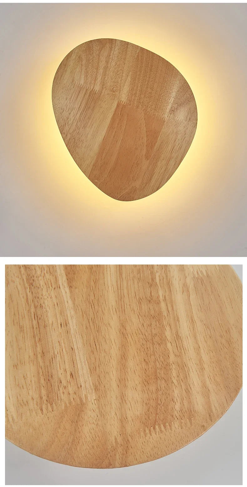 Original LED Wooden Craft Wall Lamp with Light Source Wall-mounted Indoor Lighting Atmosphere Lights COB Chip Bedside Lamp