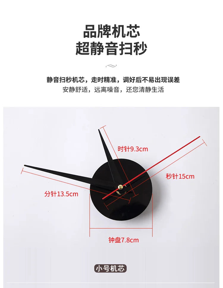 New 1pcs Creative luminous wall clock living room diy wall sticker clock mute clock  wall  home decoration