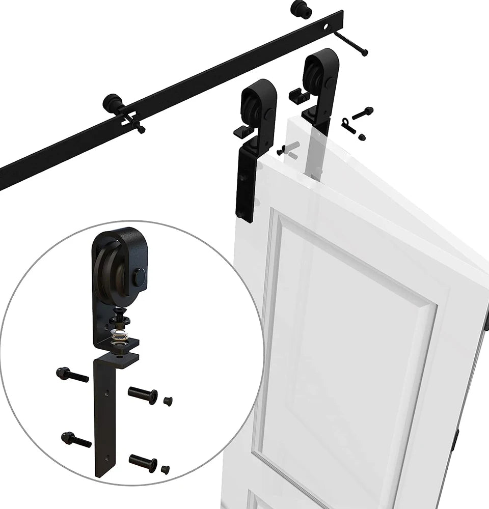 CCJH Folding Door Single Door 3/3.3//4/5 /6/6.6Foot Slide Rail Silent Sliding Door Slide Rail Modern Hardware Accessories