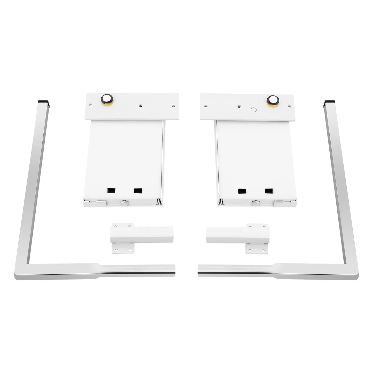 27*34.5cm Silver+ White Wall Bed Hinge Kit, 198kg Load-bearing Metal Bed Hinge Kit Suitable for Medium-sized Wall Beds