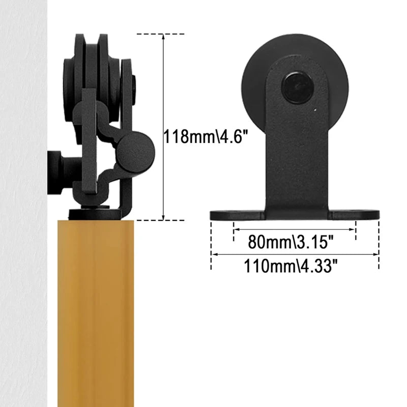 CCJH 4-10Foot  Sliding Barn Wood Door Closet Hardware Track Kit Track System Unit for Double Door