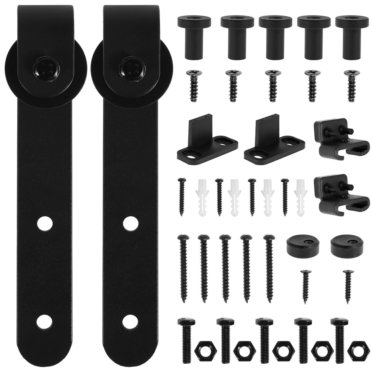 Sliding Barn Door Hardware Kit Smooth and Quiet Barn Door Track Easy to Install For 4/5”to 1-1/8”Wide Door Panel J Shape Hanger