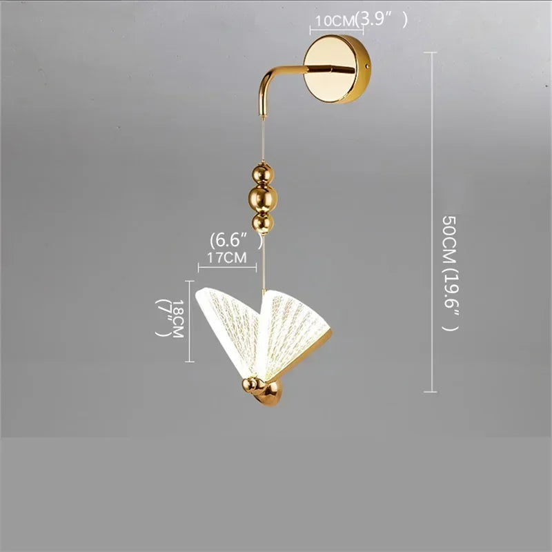 TEMAR Nordic Creative Butterfly Wall Lights Sconces Modern LED Lamps Fixtures Decorative for Home