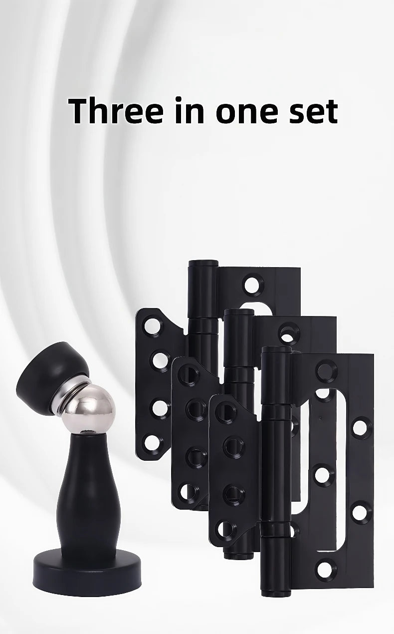 Stainless Steel Parent-Child Hinge, Door Suction Hinge Three-in-one, No Grooves Required, Wooden Door Silent Hinge, Hardware