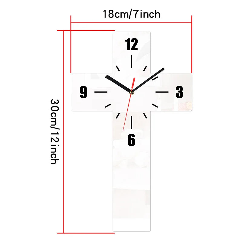 Creative Cross Clock Pendant Silent Suitable for Home Decoration Wall Decoration Halloween Room Decoration