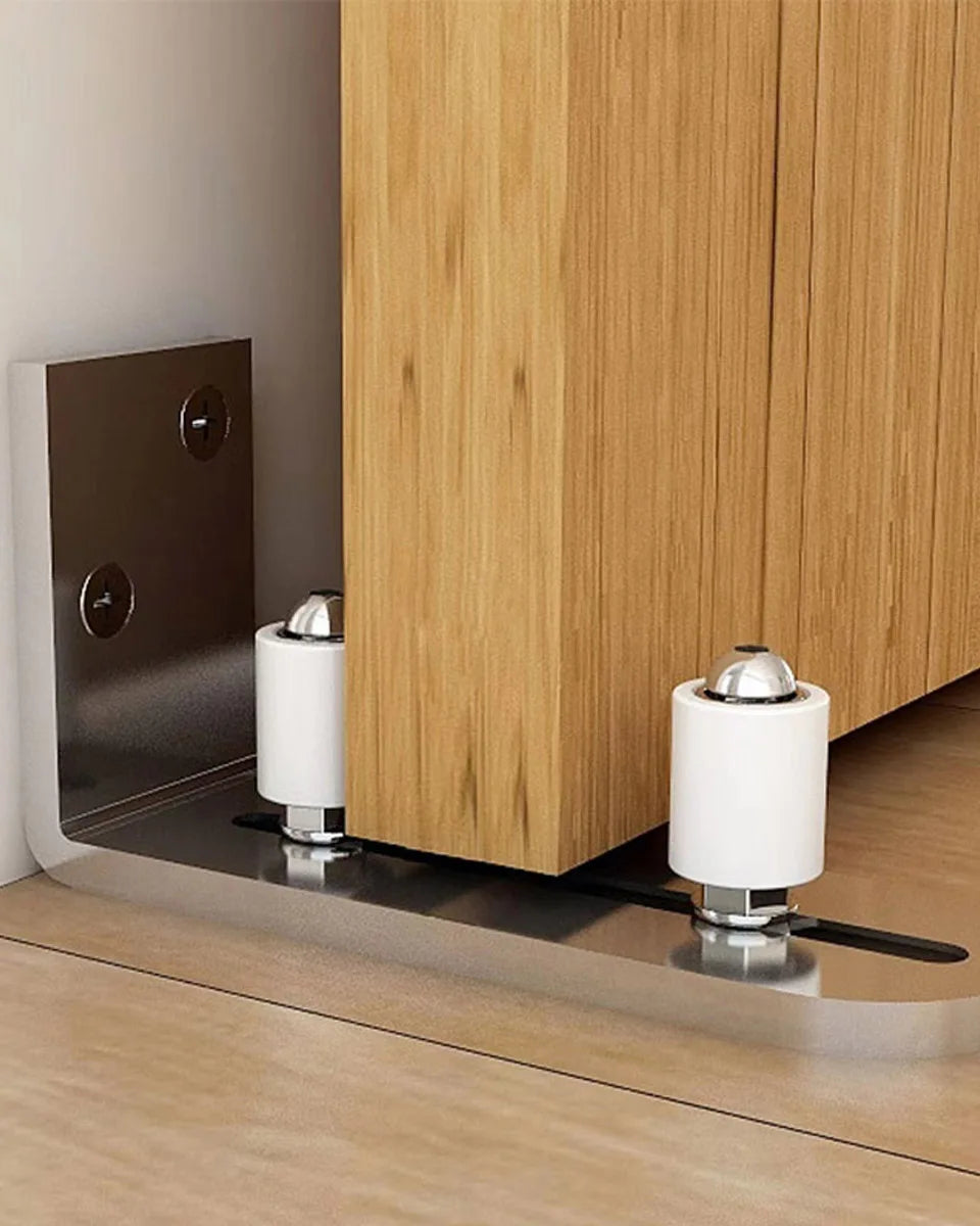 Stainless Steel Swing Stop Anti-shaking Door Stop Barn Door Double Pulley Lifting Rail Push Pull Accessories Ground Guide Hardwa