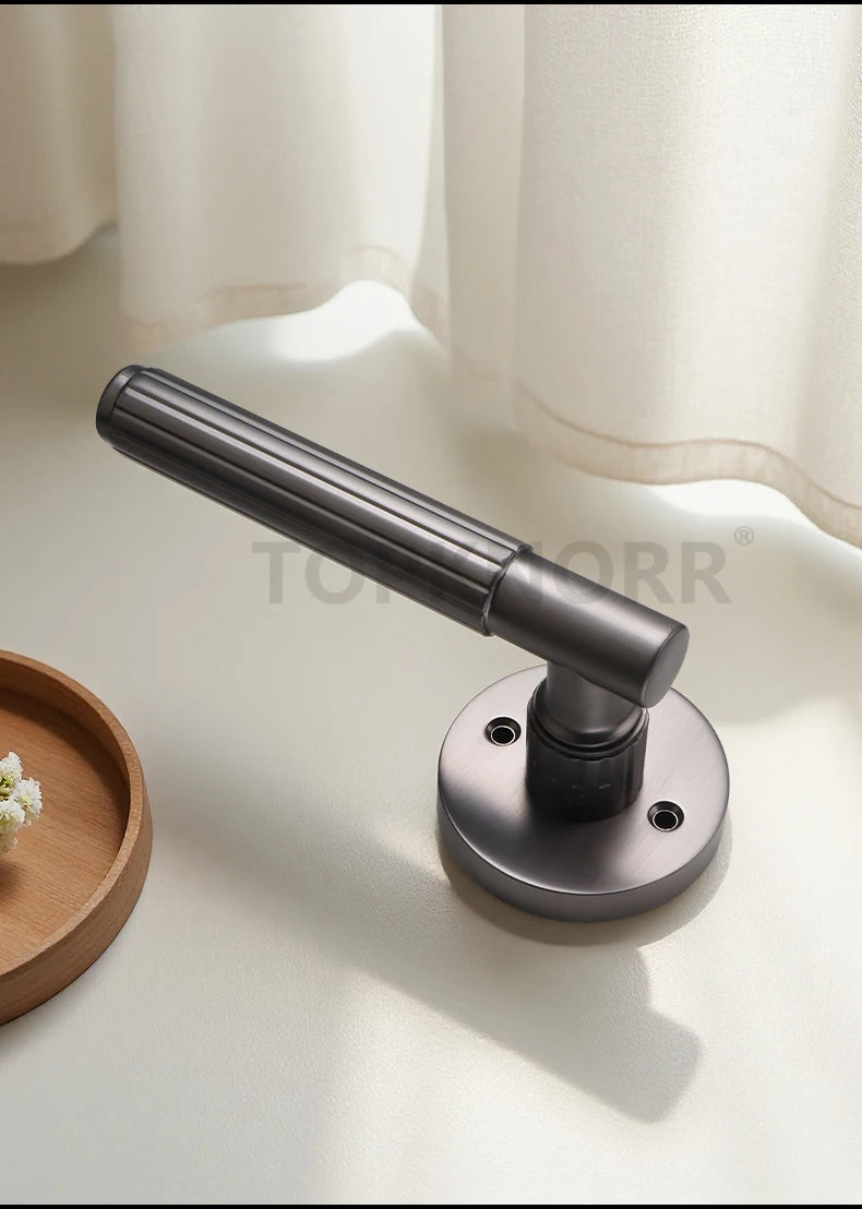 Bedroom Black Door Lock Magnetic Mute Lock Indoor Wooden Door Lock Bathroom Household Simple Door Handle Locks Handles Interior