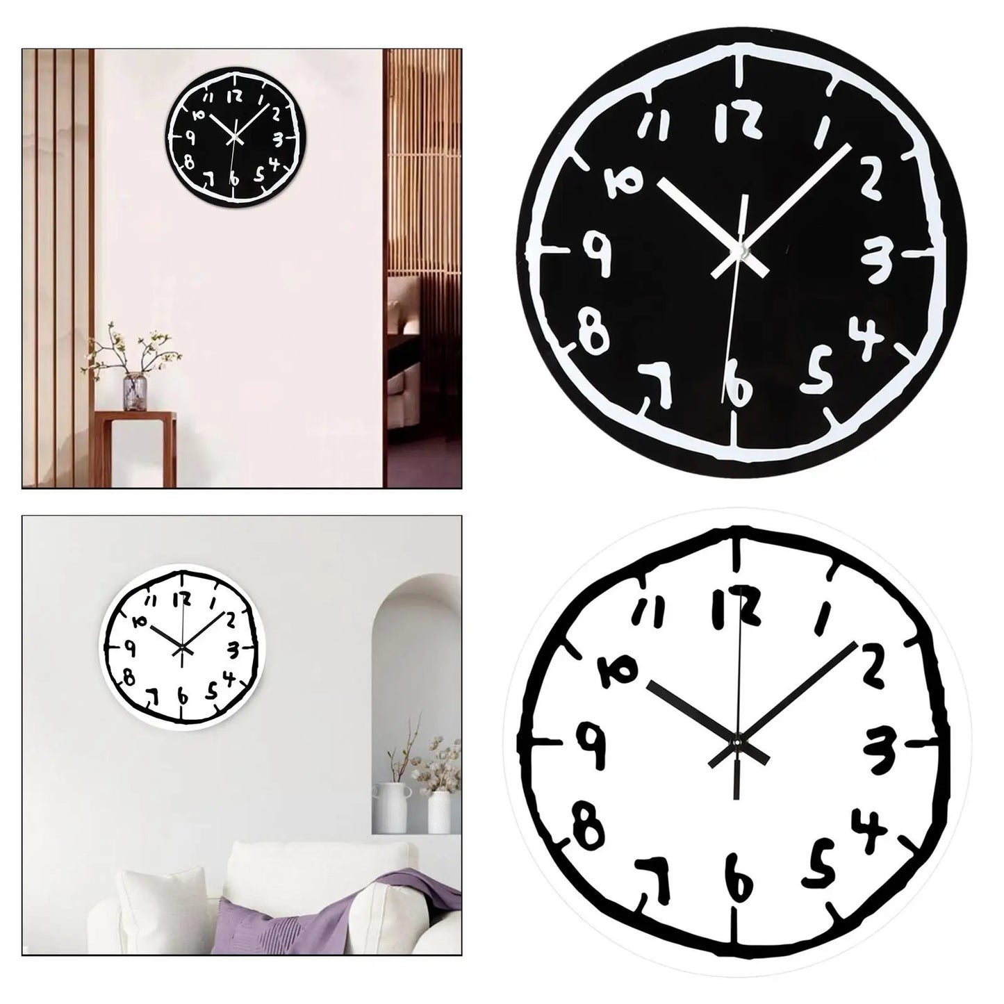Wall Clock Ornament Unique Fashion Creative Mute Art Clock Decorative Clock for Kitchen Study Room Living Room Home