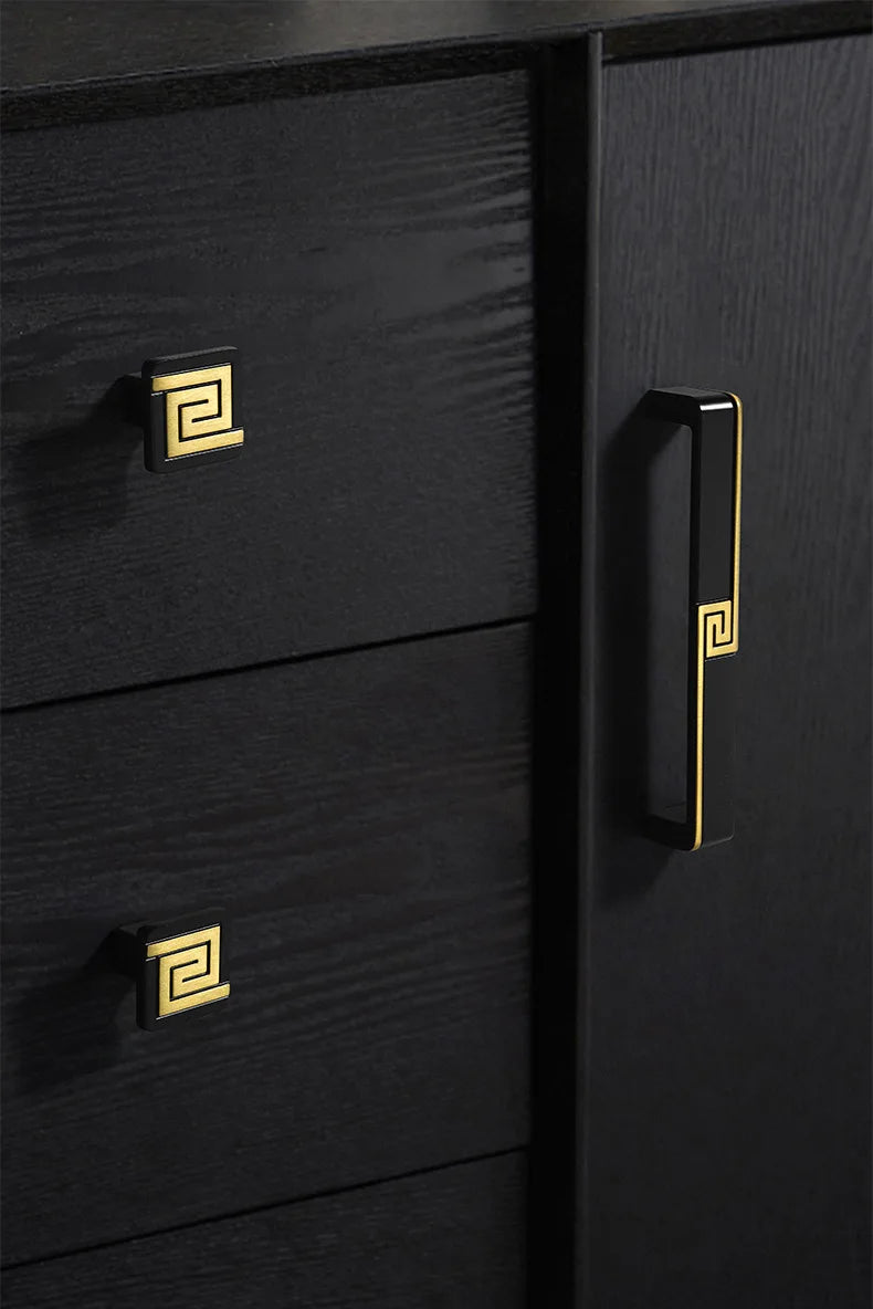 AOBT Brass Furniture Handles Nordic Fresh Chinese American Gold/Black/Bronze Cabinet Door Drawer Wardrobe Dresser Pulls Knobs