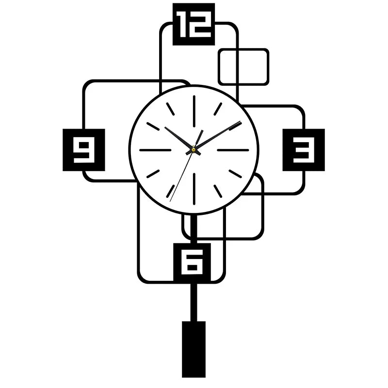 Stylish minimalist wall clock in a bedroom setting