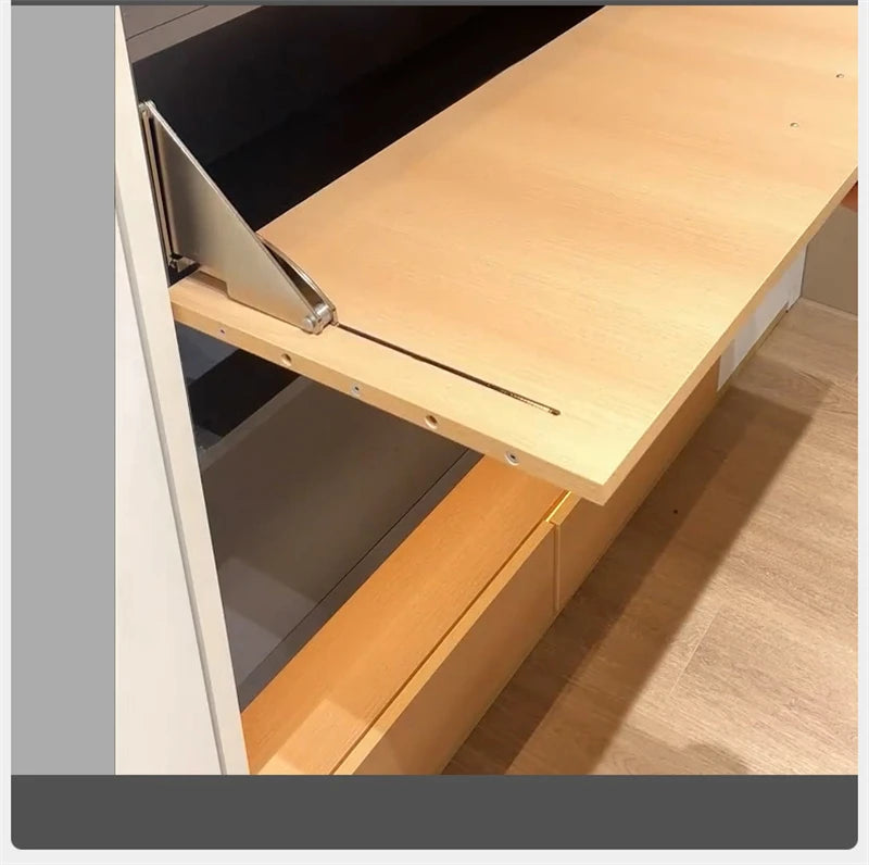 Downward Flipping Cabinet Door Support 80kg Stainless Steel Bracket Desk Flip Table Top Connection Pull-Down Hinge