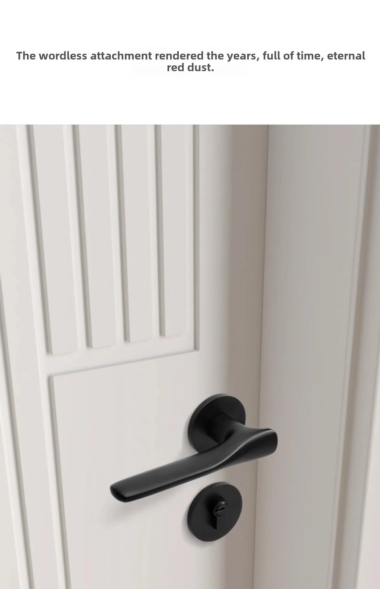 Black American Style Indoor Door Lock, Integrated Magnetic Silent Wooden Door Handle, Universal Home Bedroom Lock