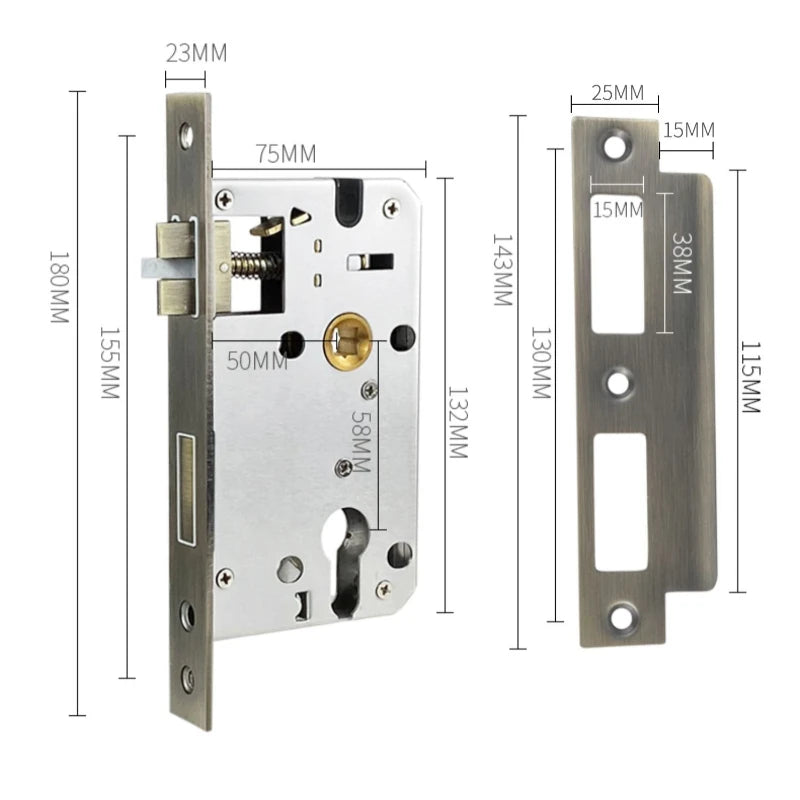Advanced Security Lock, Invisible Lock, Indoor Bedroom, Bathroom Door Lock, Ultra-thin Silent Magnetic Suction, No Handle Lock