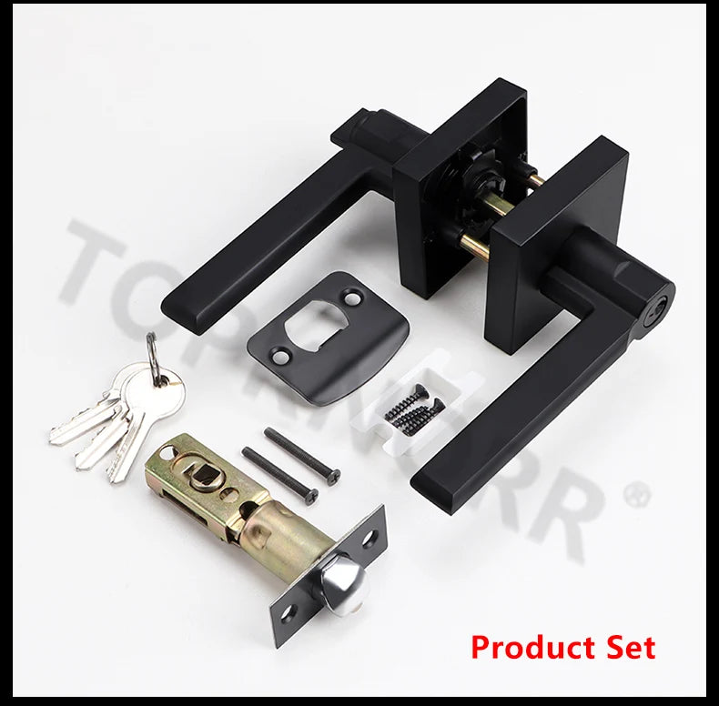American Bathroom Door Lock Bathroom Keyless Three-pole Hand Lock Home Bedroom Door With Key Door Handle Spherical Lock Doorknob