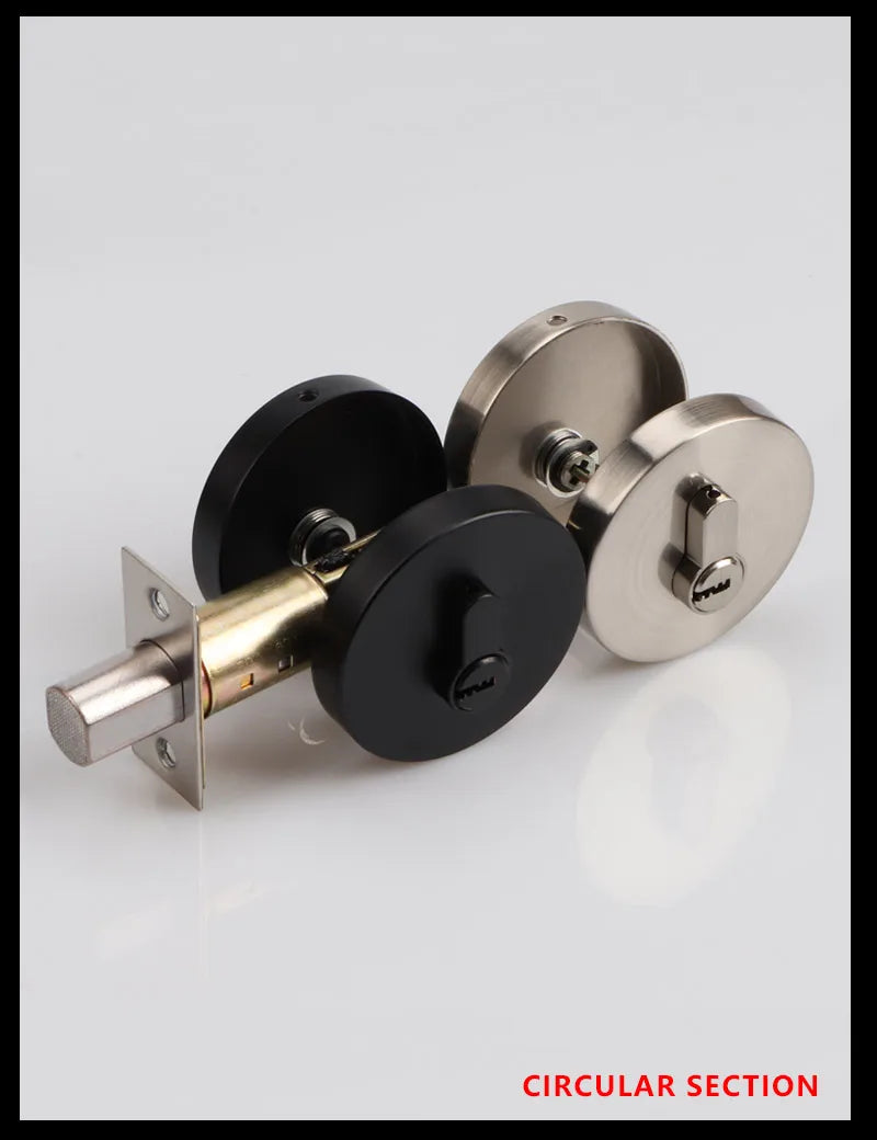 Zinc Alloy Deadlock Invisible Exit Square Door Lock Indoor Bedroom Passage Auxiliary Lock Door Single Tongue Hidden Lock