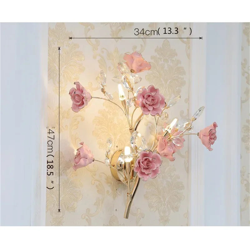 ELARA European Style Indoor Wall Lamp Gold Crystal Luxury Fixtures LED Modern Light Sconces for Home Decoration