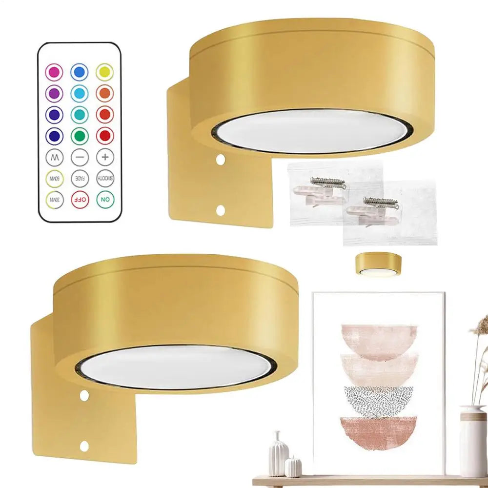 LED Magnetic Wall Sconce Lights Wall Mounted Lamp with Remote Control 13-Color RGB Painting Art Display Light Dimmable