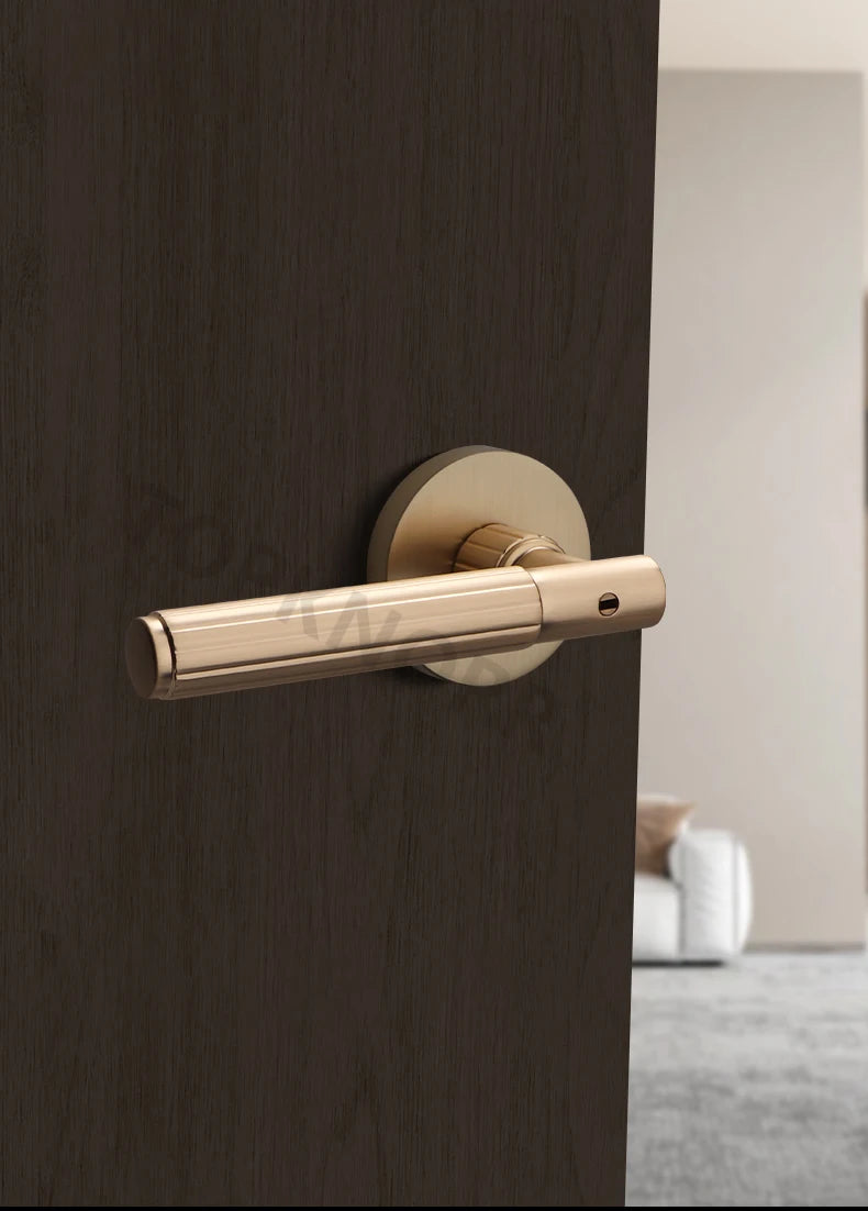 Bedroom Black Door Lock Magnetic Mute Lock Indoor Wooden Door Lock Bathroom Household Simple Door Handle Locks Handles Interior