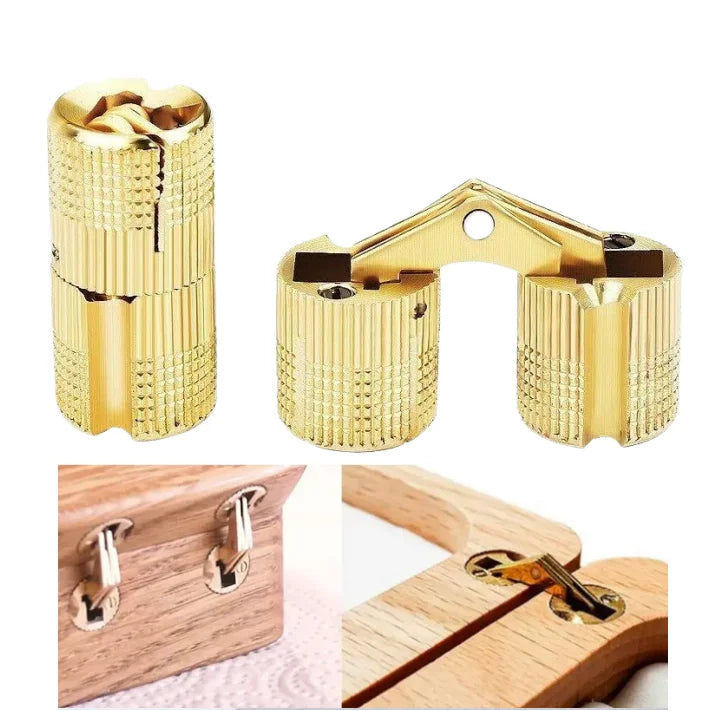 2pcs 8-18mm Copper Brass Door Hinges Cylindrical Hidden Cabinet Concealed Invisible Furniture Barrel Hinge For Hardware Gift Box