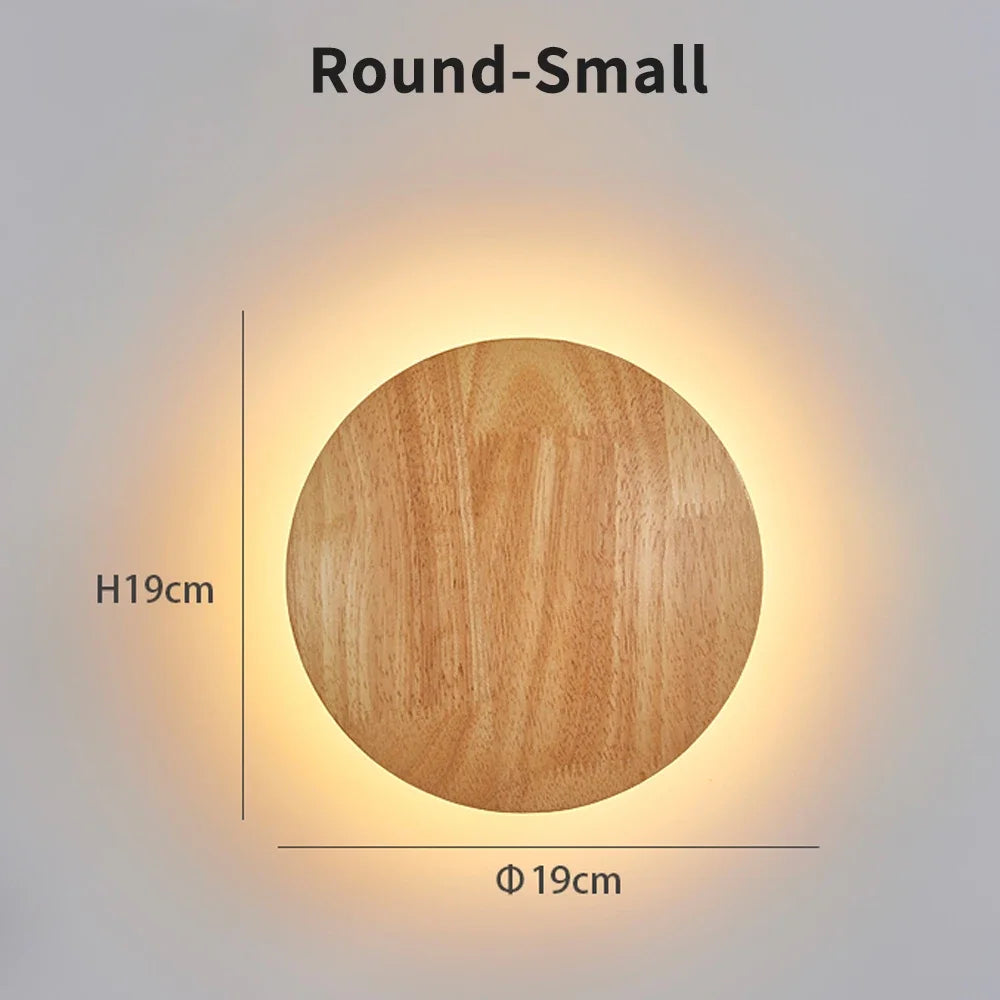 Original LED Wooden Craft Wall Lamp with Light Source Wall-mounted Indoor Lighting Atmosphere Lights COB Chip Bedside Lamp