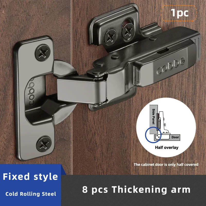 1pc Cold Rolling Steel Furniture Hinge Black-Grey Door Hydraulic Hinges Damper Buffer Soft Close For Cabinet Hardware