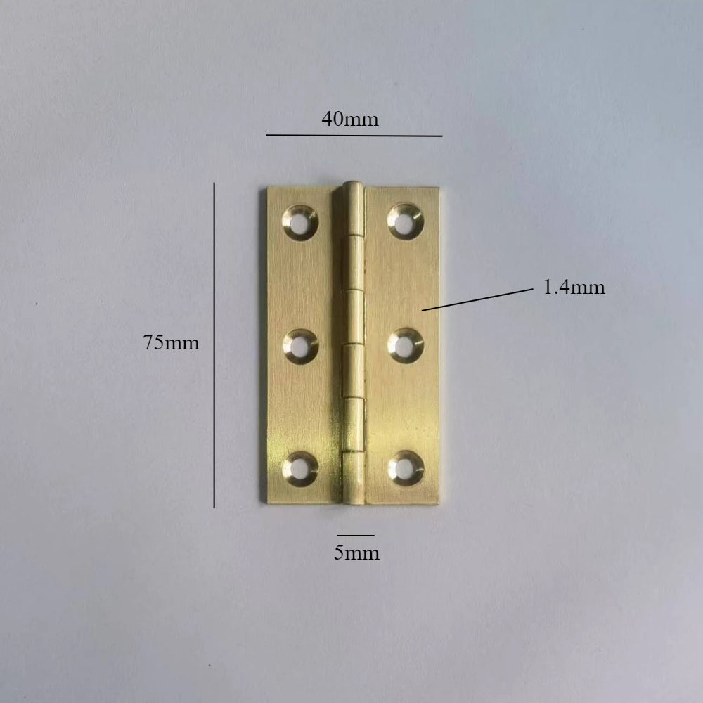 10 Pcs/Bag Brushed & Sealed Brass Hinges Jewelry Box Door Kitchen Cabinet Door Copper Hinges Small Box Exquisite Hinges