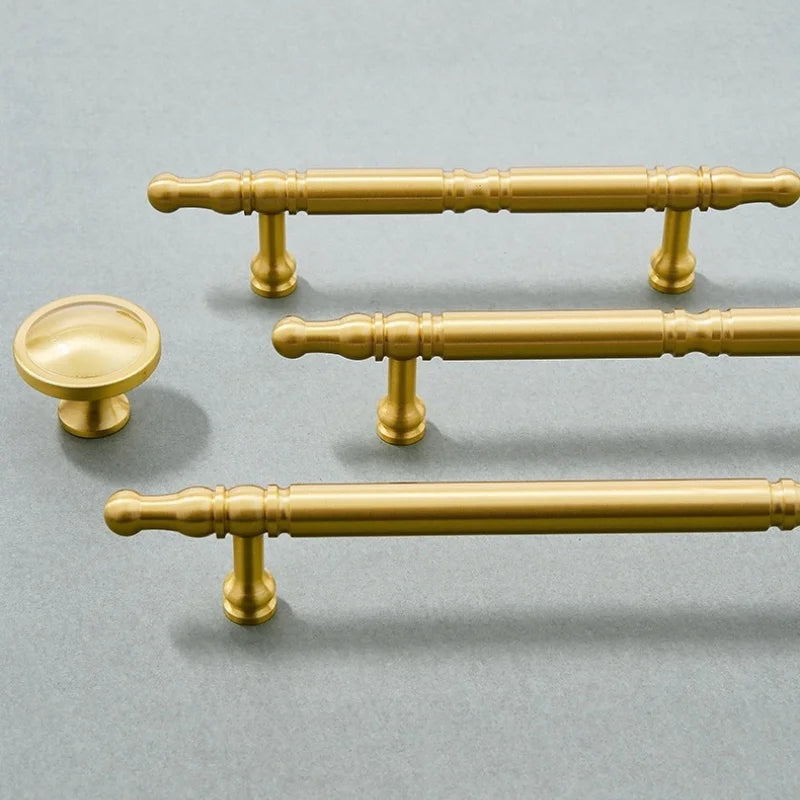 Brass Furniture Handles Modern Wardrobe Dresser Cupboard Cabinet Drawer Knobs Kitchen Cabinet Handles Refrigerator Door Pulls