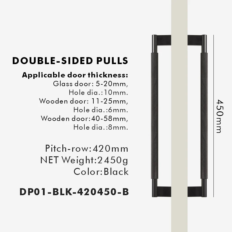 Nurlin Solid Brass Door Double Single Sided Cross Knurled Kitchen Refrigerator Appliance Closet Pull Bar Wood Gate Glass Door