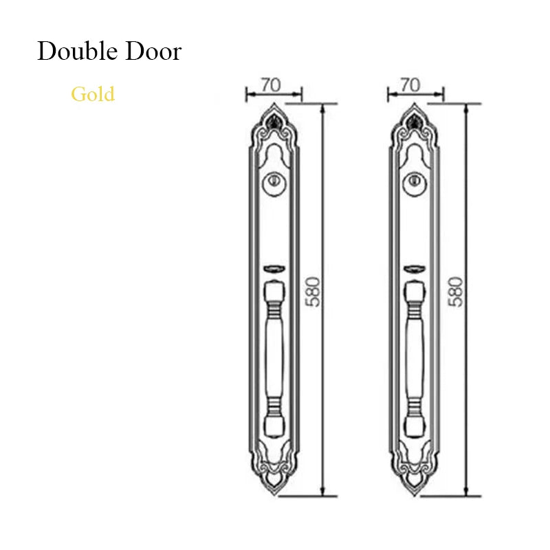 Bronze Luxury European style/ Villa Door Lock Security hotel door lock entry Double-open Folio Door Lock Solid Wood Door Lock