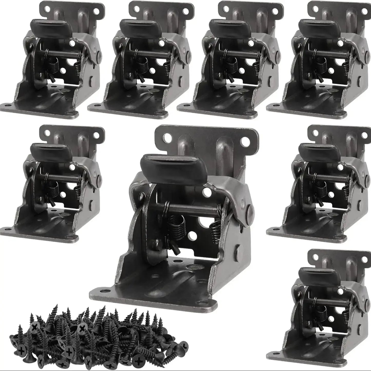 8Pcs Table Legs Foldable Hinges Folding Locking Hinge Lock Extension Support Bracket with Screws for Table Bed Leg Feet