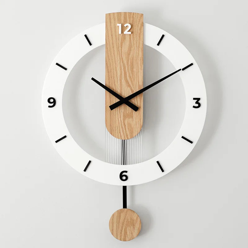 A minimalist style wall clock with no ticking sound, 15.75 inches, suitable for living rooms, bedrooms, dining rooms, and office