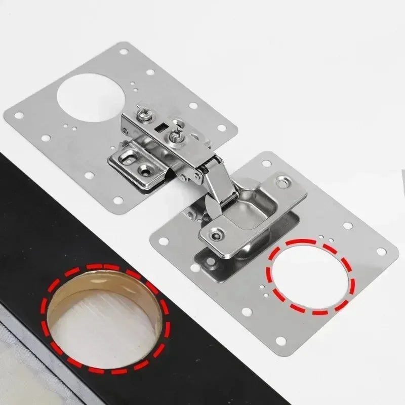 Cabinet Hinge Repair Plate Kit Stainless Steel Furniture Drawer Door Hinge Mounting Plate with Screw Flat Fixing Brackets Tools
