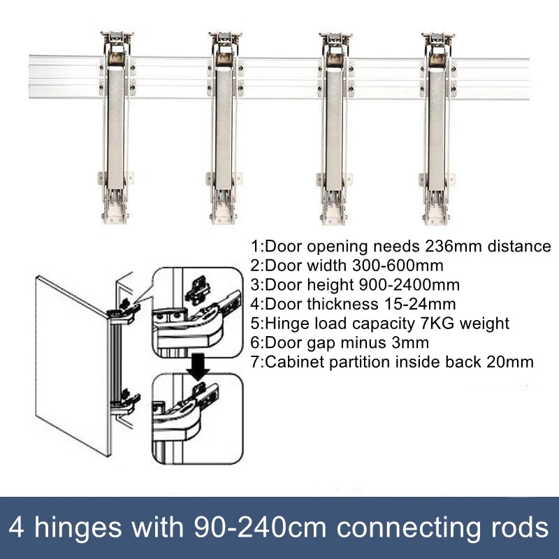 Bus door hinge sliding door hardware sliding rail smart hardware closet folding door accessories cabinet floor cabinet