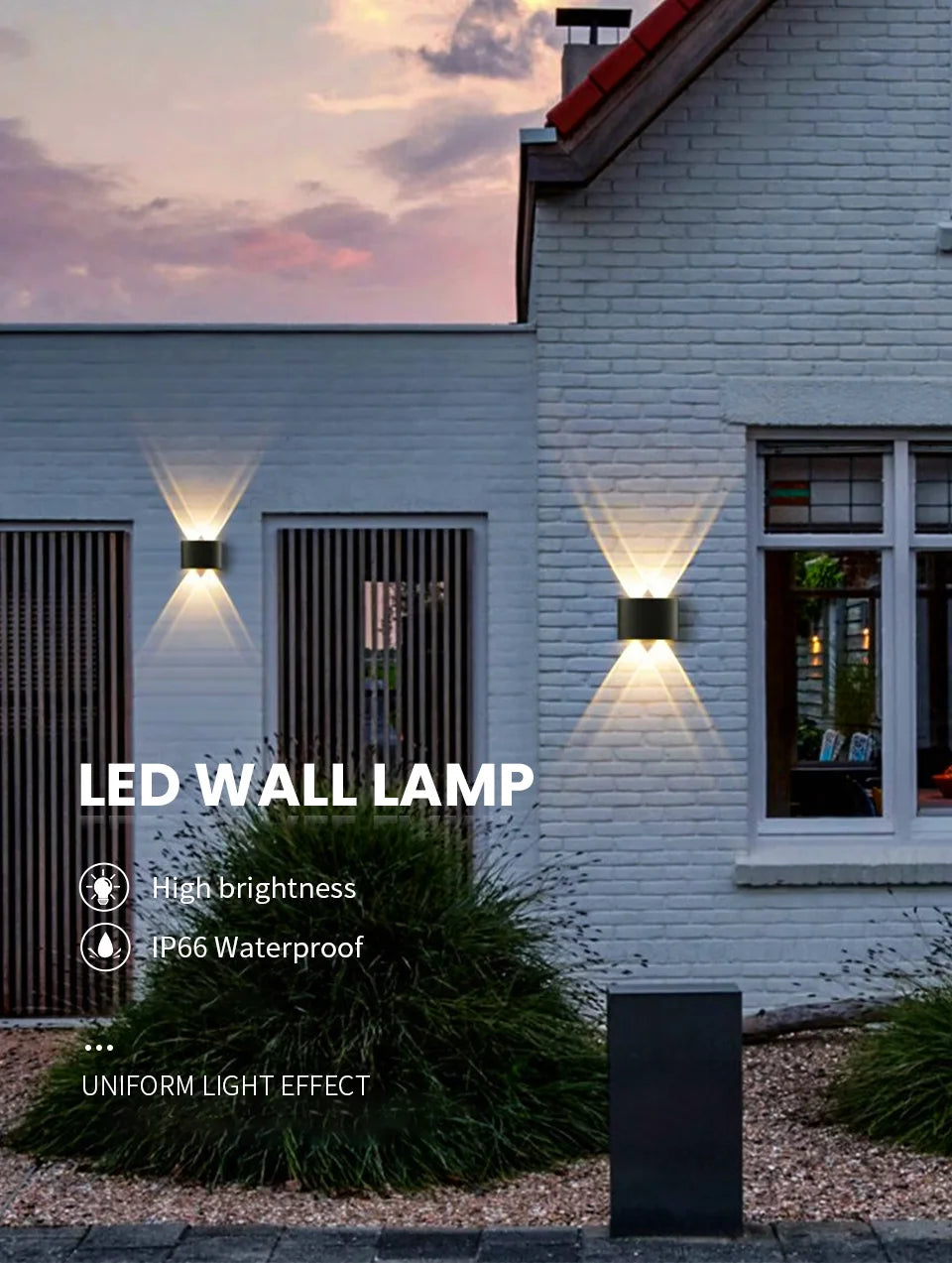 LED Wall Lamp Outdoor Waterproof IP66 Interior Wall Light 4W Garden Lights Bedroom Living Room Stairs Lighting