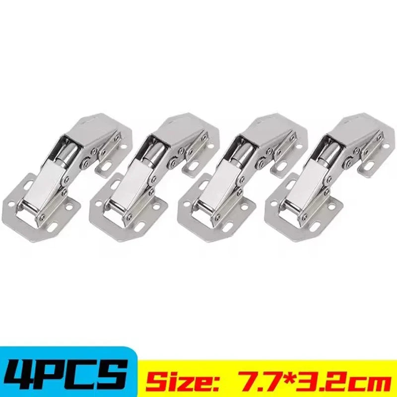 2/10PCS 90 Degree Steel Cabinet Hinges No-Drilling Buffer Hinge Kitchen Cabinet Cupboard Hinges DIY Furniture Hardware Tools