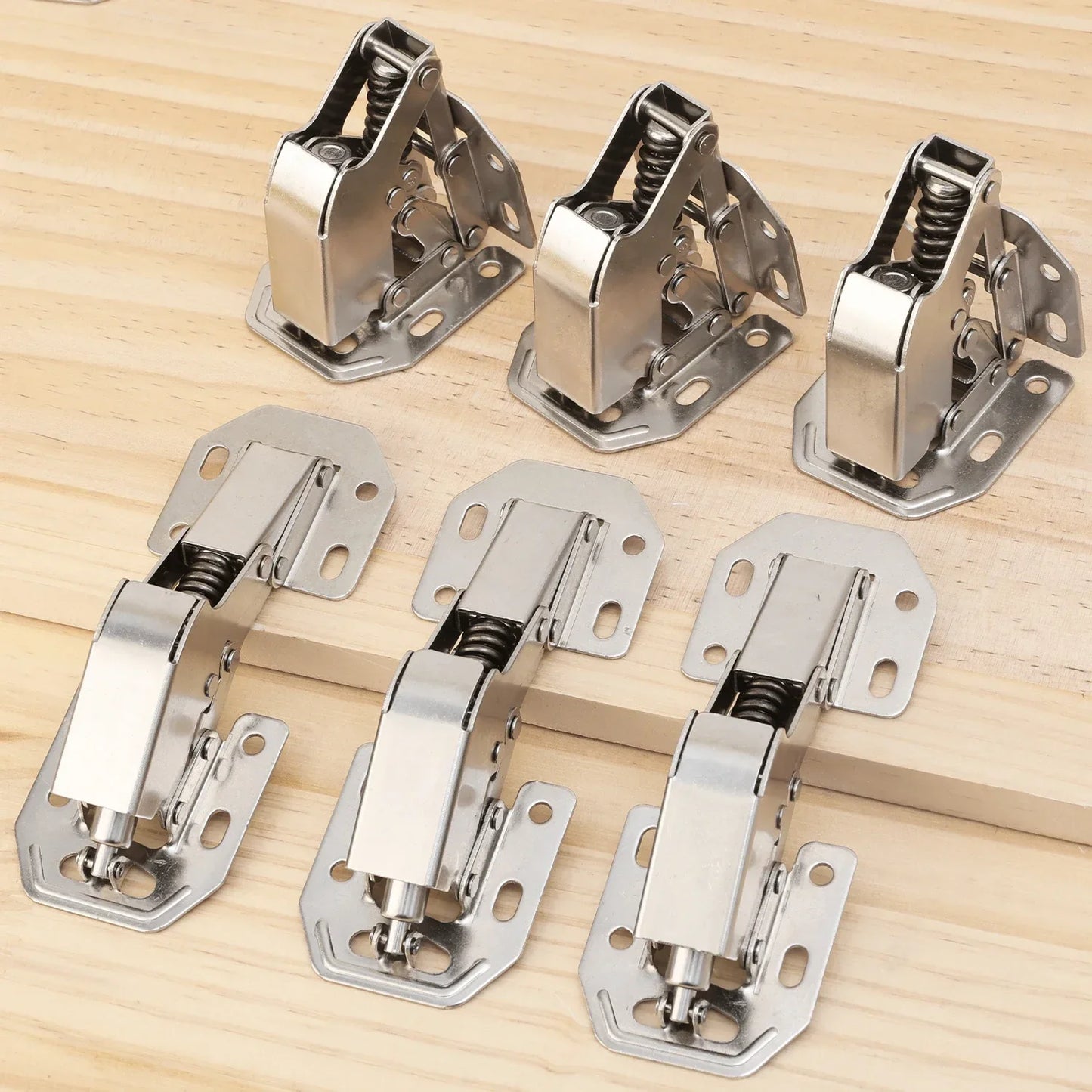 10/1PCS Cabinet Hinges 90 Degree No-Drilling Hole Hydraulic Buffer Hinge Soft Close Concealed Cupboard Door Furniture Hinges