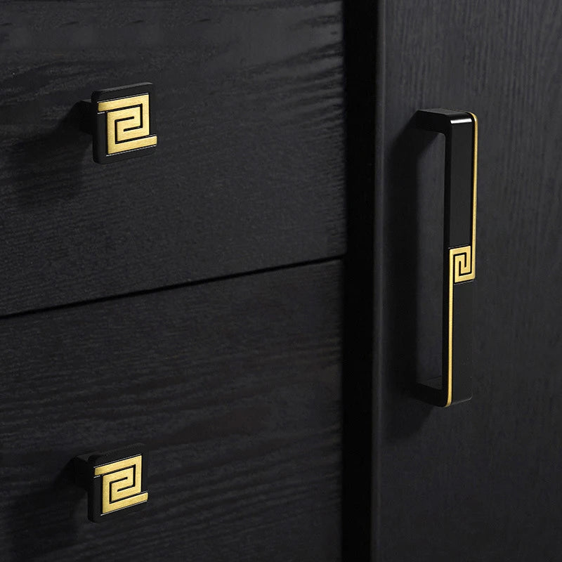 AOBT Brass Furniture Handles Nordic Fresh Chinese American Gold/Black/Bronze Cabinet Door Drawer Wardrobe Dresser Pulls Knobs