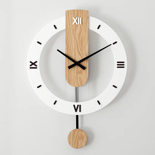 A minimalist style wall clock with no ticking sound, 15.75 inches, suitable for living rooms, bedrooms, dining rooms, and office