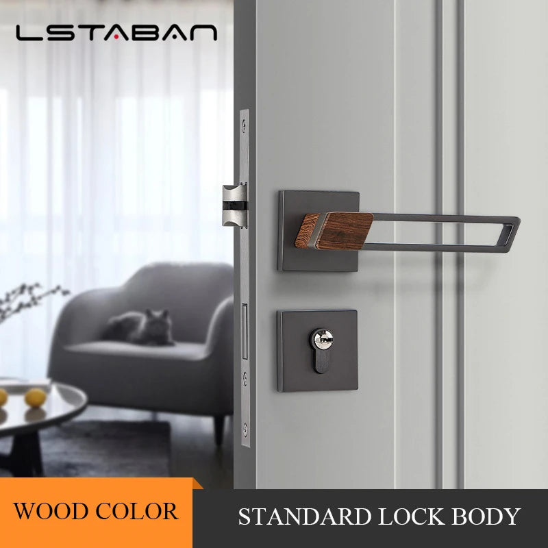 Interior Zinc Alloy Silent Anti-theft Door Lock Security Mute Door Handle Split Locks Home Renovation Hardware Accessories