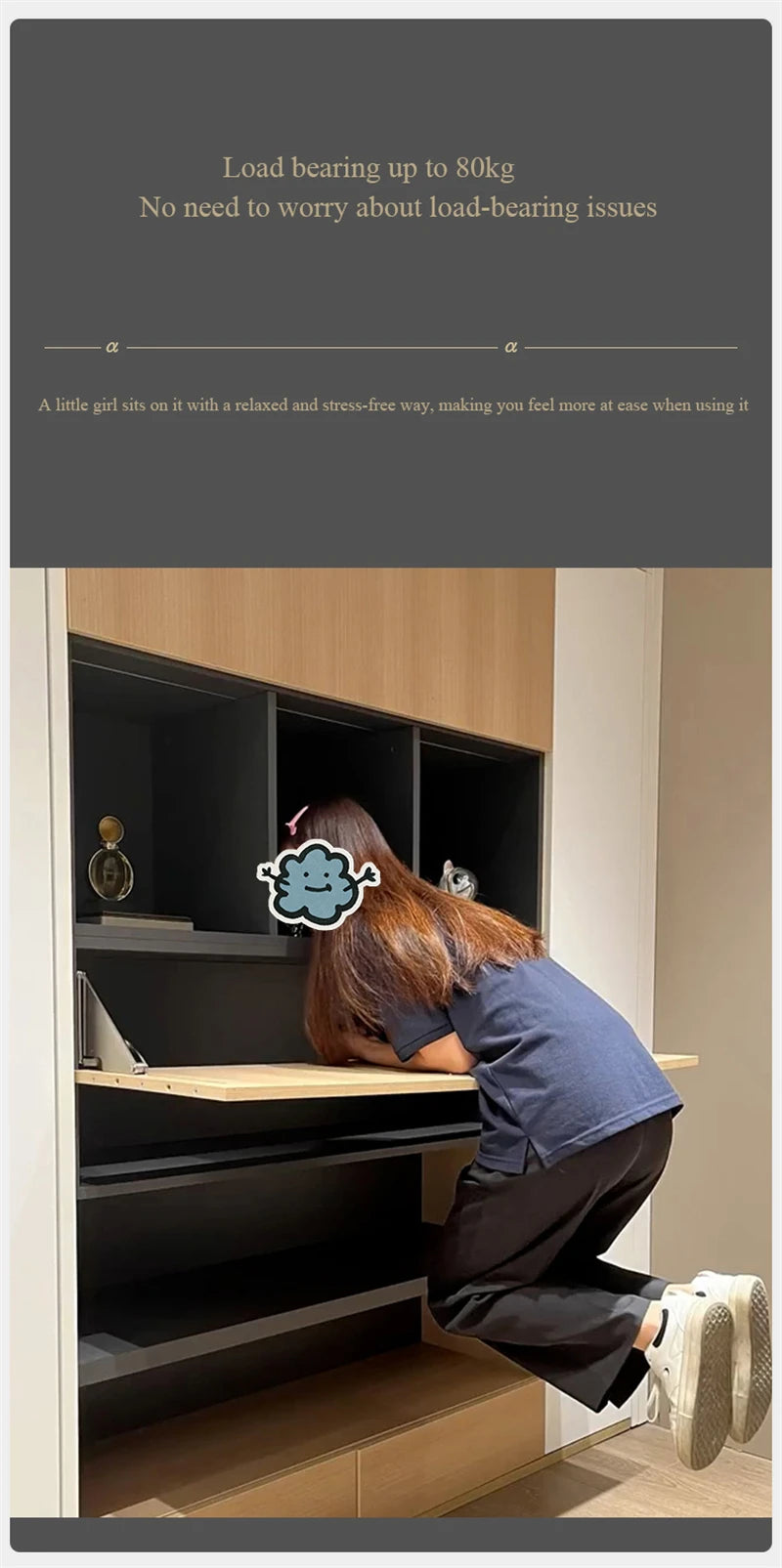 Downward Flipping Cabinet Door Support 80kg Stainless Steel Bracket Desk Flip Table Top Connection Pull-Down Hinge