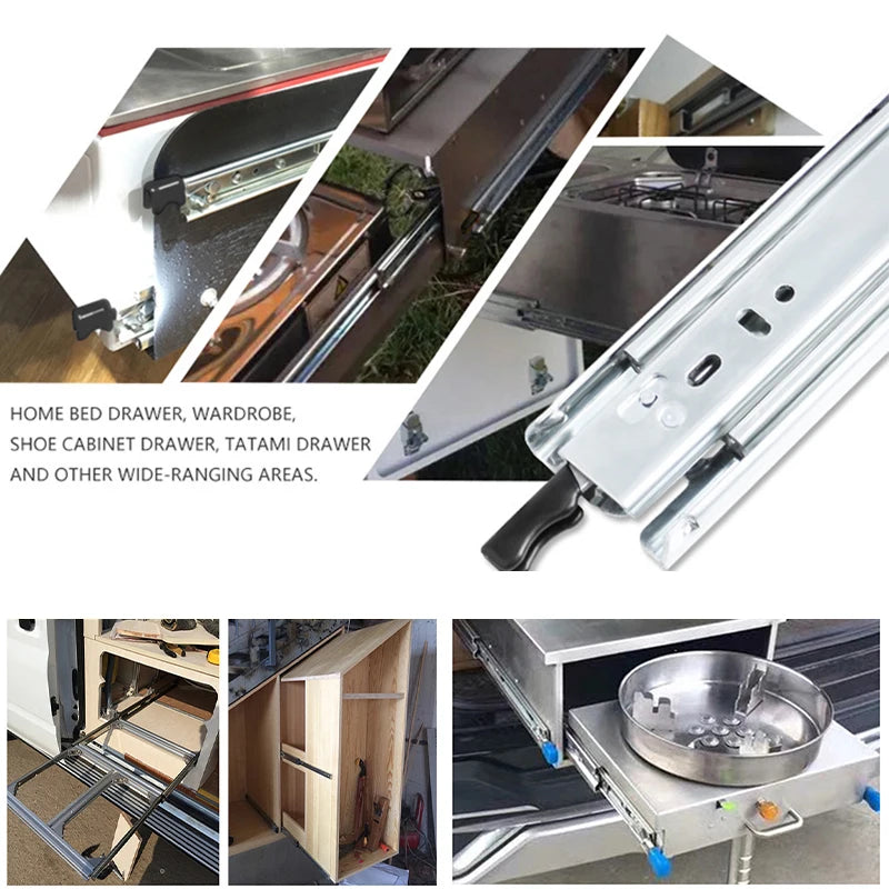 YOUTHUA 51mm Heavy Duty 68kg Drawer Slide Rail Runners Full Extension Industrial Drawer Slides Sliding Door Hardware Furniture