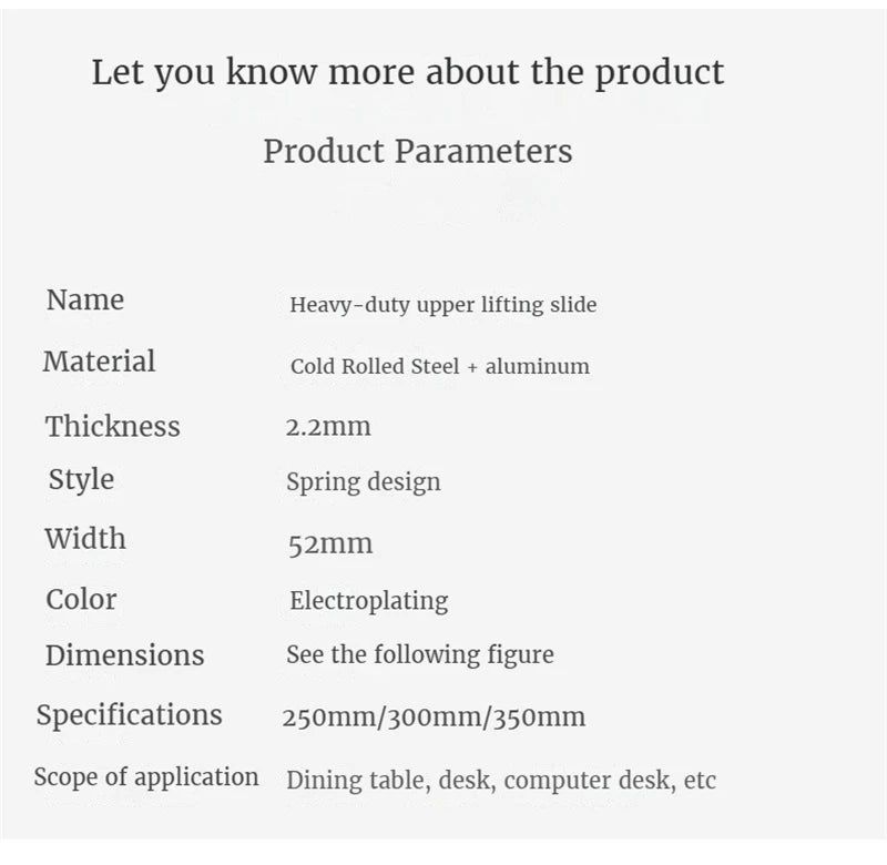 Heavy Pull Out Pop Up Slide Rail Supporting Bracket Furniture Table Top Conceal Folding Leaf Extension Slide Rail