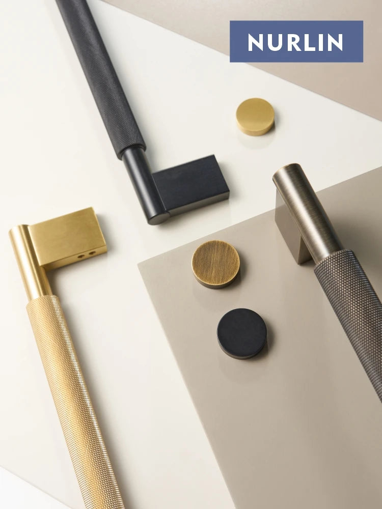 Nurlin Solid Brass Door Double Single Sided Cross Knurled Kitchen Refrigerator Appliance Closet Pull Bar Wood Gate Glass Door