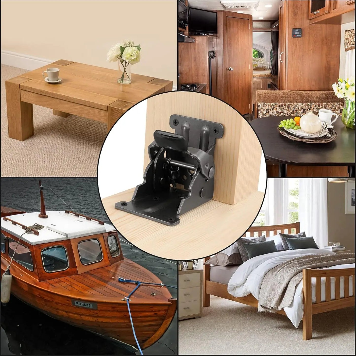 8Pcs Table Legs Foldable Hinges Folding Locking Hinge Lock Extension Support Bracket with Screws for Table Bed Leg Feet