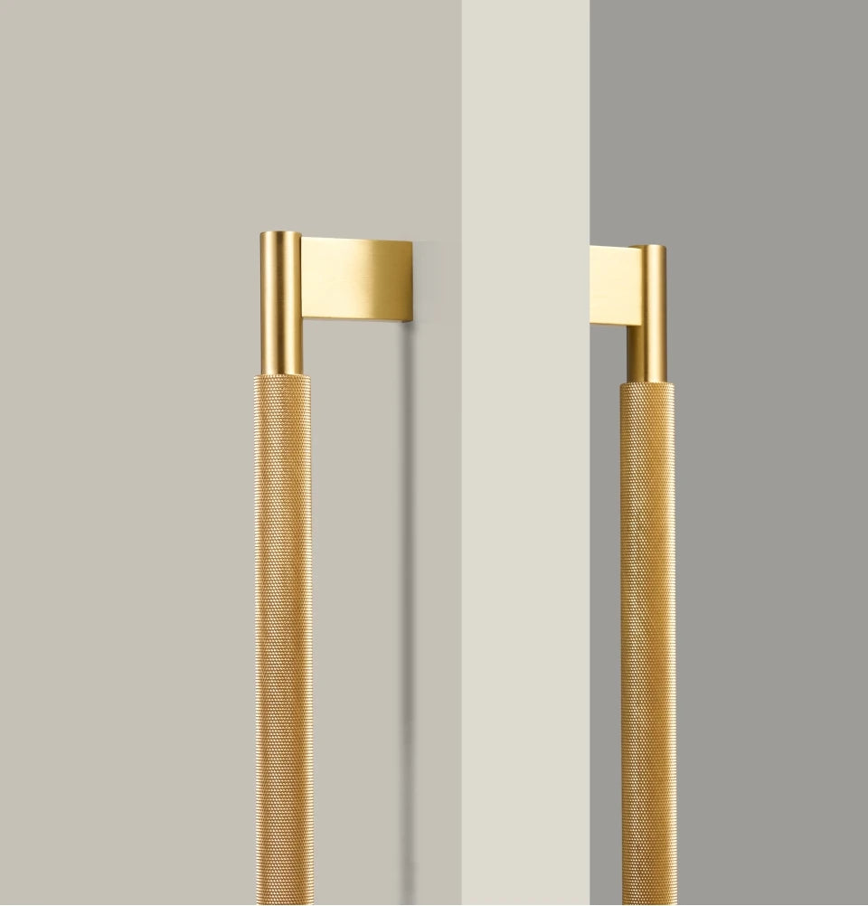 Nurlin Solid Brass Door Double Single Sided Cross Knurled Kitchen Refrigerator Appliance Closet Pull Bar Wood Gate Glass Door