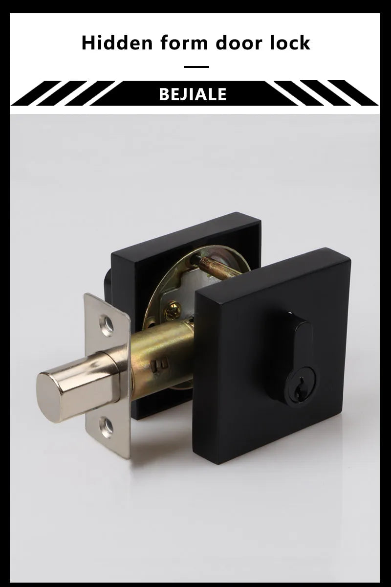 Zinc Alloy Deadlock Invisible Exit Square Door Lock Indoor Bedroom Passage Auxiliary Lock Door Single Tongue Hidden Lock